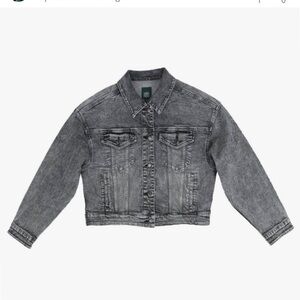 White Fable Cropped Denim Trucker Jean Jacket Size 2